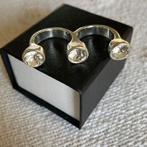 Silver Crystal Floating Two Finger